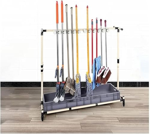Soporte para trapeador y Escoba, Soporte para trapeador y Escoba, Estante de Almacenamiento para Garaje doméstico, Soporte para trapeador húmedo Compuesto, Dise