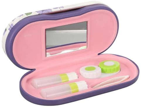 HIAKDOFT Estuche Doble para Gafas y Lentes de Contacto Caja Portátil Ligera y Resistente Golpes Diseño Elegante y Compacto para Viaje y Uso Diario