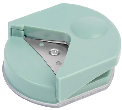 Zerodeko Redondeador de Esquinas para Fotos y Papel Acero Inoxidable y Abs, Cortador de Esquinas Práctico para Manualidades y Oficina, Color Verde Suave, Tamaño Compacto para Uso