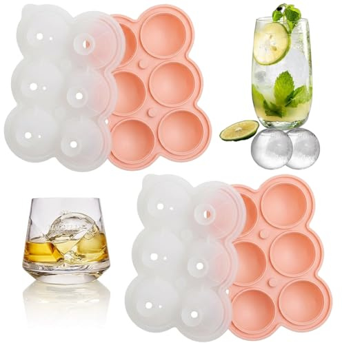 Hiqiku 2er-Pack Eiswürfelform Silikon (Rosa)