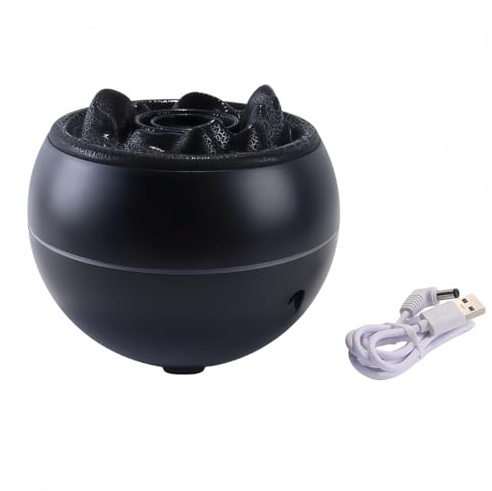 Ticha Difusor de aceite aromático, humidificador de 360 ml, lámpara de aroma volcán con temporizador, función de apagado automático y luz nocturna de 7 colores con efecto llama, ideal para dormitorio