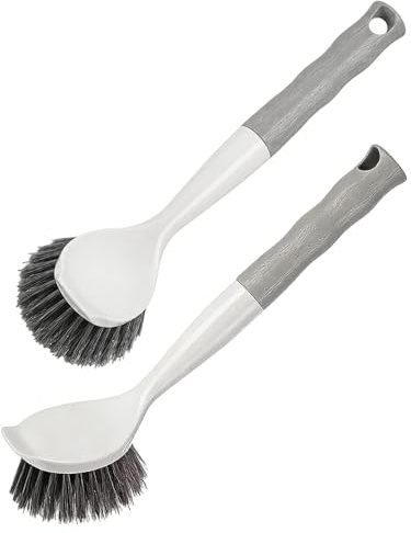 2 Stück Spülbürste Schwarz, Effiziente Küchenbürste Für Hartnäckige Verschmutzungen, Geschirrbürsten Set Mit Rutschfestem Griff, Ideal Für Töpfe Und Spülbecken