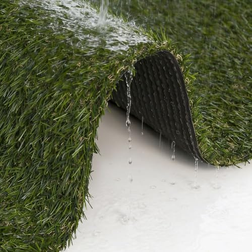 Mazovia Césped Artificial Balcón 100x400cm Verde Resistente a la Intemperie | Césped Artificial para Terraza Fácil de Limpiar Resistente al Agua Resistente a los UV Robusto Realista Vendido por Metro