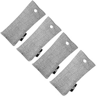 KTUXZCI 4 pezzi di soluzione per l'aria pulita per la casa, 4 sacchetti deodoranti al carbone di bambù per cucina e bagno, sacchetti purificatori d'aria per
