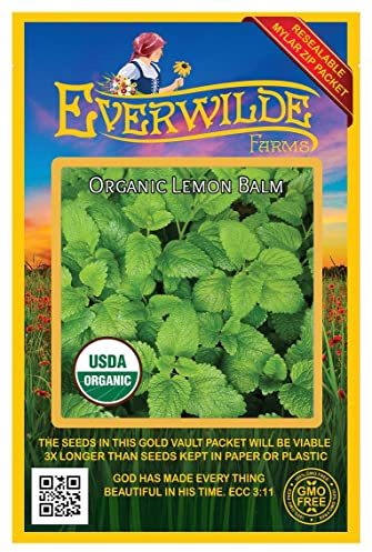 Everwilde Farms - 1000 Organic Lemon Balm Herb Seeds - Gold Vault Packet