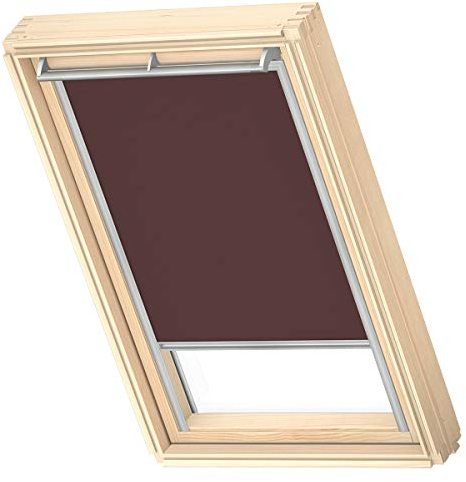 VELUX Original Dachfenster Verdunkelungsrollo für MK04, Rehbraun, mit Grauer Führungsschiene