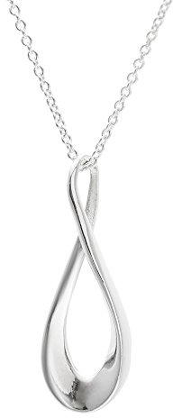 Silverly Sterling Silver Infinity Symbol Necklace for Women - Twisted Figure 8 Pendant on Curb Chain - Simple Elegant 925 Silver Necklaces - Symbolic Friendship Pendant - Minimalist Jewellery