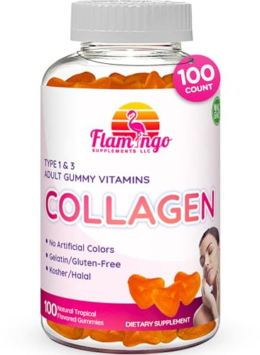 Collagen Gummies- Natural Marine Collagen for Women, and Men- Collagen Supplements for Skin Hair, Nails- Hydrolyzed Type 2 & 1 3- Replace Pills and Powders - No Gelatin, Kosher, Halal- 100 Ct.