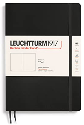 LEUCHTTURM1917 349295 Notizbuch, Softcover, 123 nummerierte Seiten, Schwarz, Composition (B5) | 123 nummerierte Seiten, Inhaltsverzeichnis, Fadenheftung, 2 Lesezeichenbänder, säurefrei