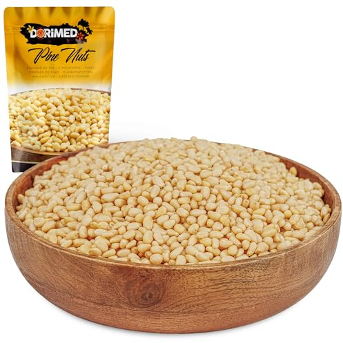 Dorimed Pack de Piñones Crudos de Pino 1kg Pelados | Frutos Secos Siberianos Sin Cáscara de Origen 100% Natural | Bolsa en Porciones para Cocinar