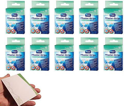 10 paket = 100 FIGO plåsterremsor extremt vattentäta transparenta