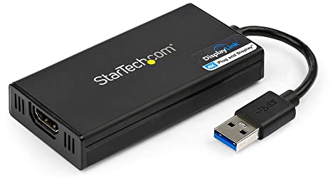 StarTech.com Adaptador de vídeo multipantallas USB 3.0 a HDMI – Tarjeta gráfica Externa certificada Displaylink – M/F – 4K (USB32HD4K)