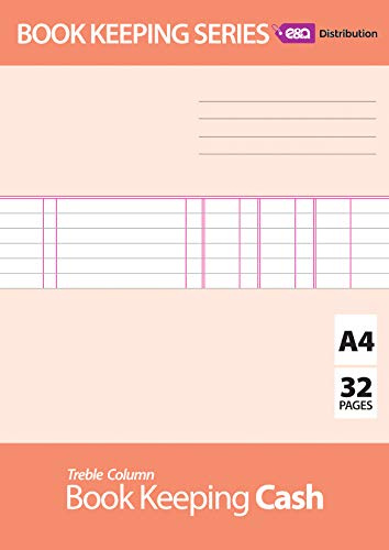 A4 16 Sheets 32 Page Accounts Book Keeping Cash Journal Ledge Analysis Accounting TRANSACTIONS Books for Account Transaction FINANCES with A RULING Guide E&A DISTRIBUTION LIMITED (Cash)