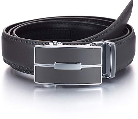 YEHMAN Herren Ratsche Automatik Leder Gürtel ohne Löcher mit Automatikschließe 3 cm Breite verstellbare grösse für Männer.