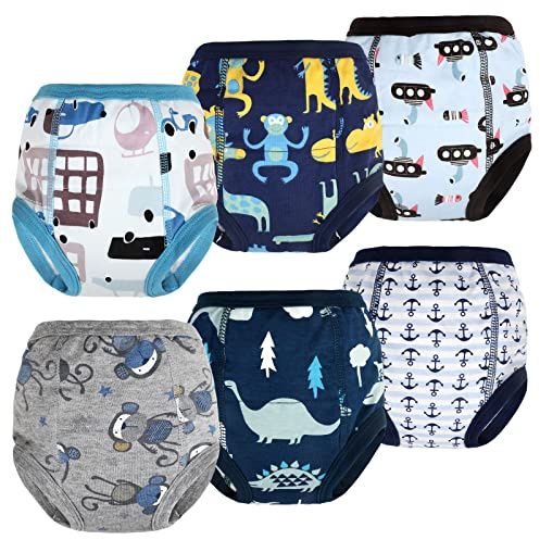 FLYISH DIRECT Paquete de 6 Pantalones de Entrenamiento para bebés, Ropa Interior para Orinal, Pantalones para pañales para niños pequeños, 110/4T