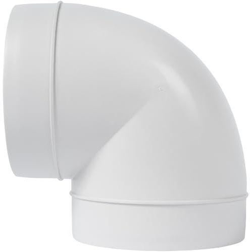 Vent Systems 5 tum 90 graders armbågsrörkontakt flexibel rund tub ventilationsslang ABS-plast 125 mm