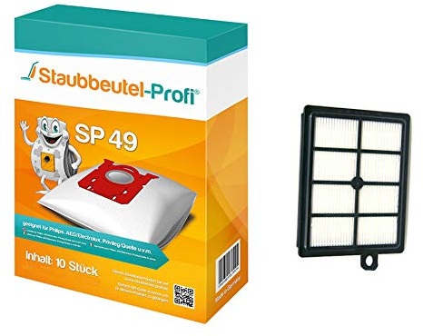 10 Staubsaugerbeutel, HEPA geeignet für Philips FC 9197/91 Performer Pro (10 Beutel + 1 Filter)