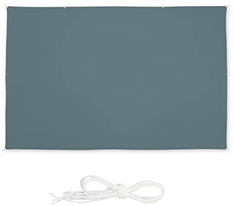 Relaxdays Sonnensegel rechteckig, BxT: 2 x 4 m, wasserabweisend, UV-beständig, mit Spannseilen, Terrasse, Balkon, grau
