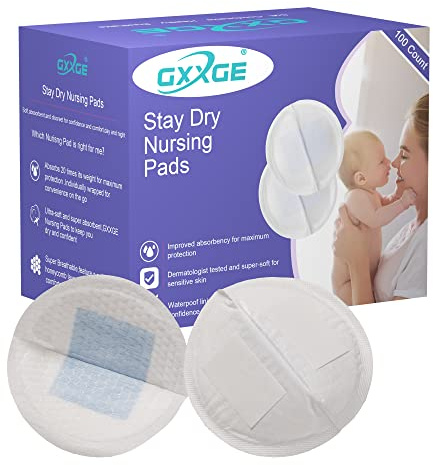 GXXGE Stay Dry Ultra Thin Disposable Nursing Pads for Breastfeeding Highly Absorbent Breast Pads Individually Wrapped 200 Count