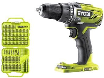 Pack RYOBI - Perceuse-visseuse R18DD3-0 - 18V One+ sans batterie ni chargeur - Coffret 127 accessoires de vissage perçage RAK127DDSD