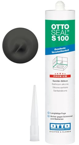 OTTOSEAL S100 Sanitär Silikon Anthrazit matt 300 ml – Premium Badsilikon für Bad, Dusche & Küche – Otto Chemie Silikon bad, schimmelresistent zum Abdichten langlebiger Sanitärfugen innen & außen