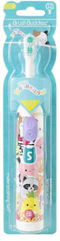 Brush Buddies Battery Powered Toothbrush Featuring Squishmallows, Oscillating 360 Degree Cleaning Power, Soft Rounded Bristles Electric Toothbrush for Adults, Battery Toothbrush