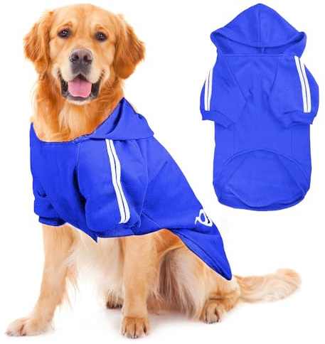 Voarge Cappotto caldo per cani, abbigliamento invernale per cani di grandi dimensioni, design con bottoni, felpa per cani di taglia grande, cappotto per cani (blu, 9XL)