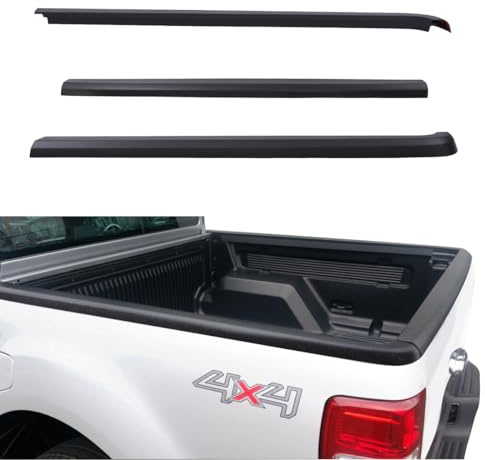 JHCHAN Ladekantenschutz Set 3 Teile für Double Cab Ford Ranger 2012-2022, Heckklappenschutz Zubehör für Wildtrak Raptor T6 T7 T8 alle 4-Türer Modelle, Kratzfest Stoßfest wetterfest ABS