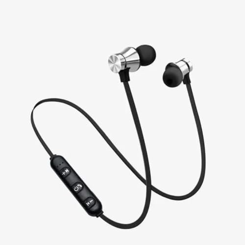 Wireless Earbuds & Bluetooth Headphones: Magnetic Neckband, In-Ear Bluetooth Earphones with Microphone, IPX6 Sweatproof, Deep Bass - Perfect for Calls, Music, Sports - Lightweight. (Silver)