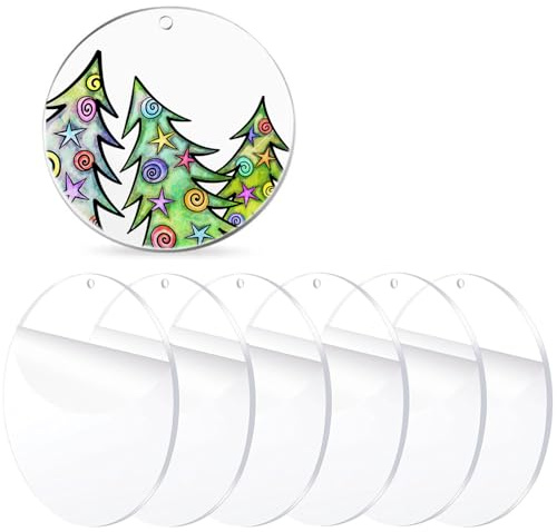 Acrylplatte Rund Acrylglas Platte Acrylscheibe - 6 Stück Ø 20cm Klare Acrylplatten, für Dekorative Wandbehänge, Produktdisplays, Hochzeitsschilder und Partyschilder