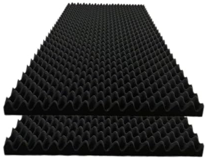 Jdejiela 2 Pack Egg Crate Foam Sound Proof Foam Panels for Walls,48''X24''X2'' inch Acoustic Panels, high-Density Fireproof soundproof Wall Panels, Professional Acoustic Treatment (BlacK)