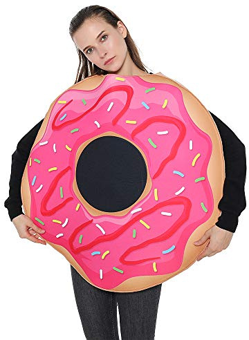 EraSpooky Disfraz de donut fiesta familiar disfraz adulto rosa