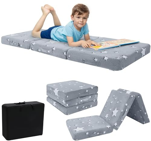 MeMoreCool Foldable Mattress For Kids, Glow Stars Toddler Chair Sofa