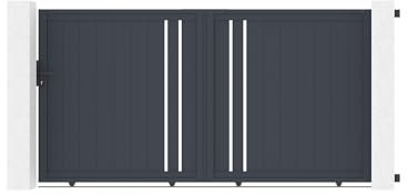 Casanoov Portail coulissant 3m GIONA H.180 aluminium gris