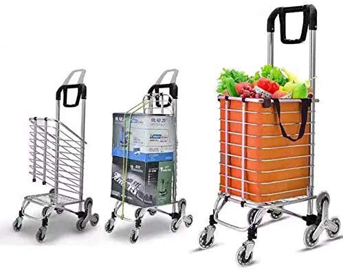 LKYLGYU Chariot de Courses Pliable avec roulettes pour escaliers - Chariot de Magasin et Diable 2 en 1, Sac Amovible pour Sac d'épicerie à roulettes de supermarché
