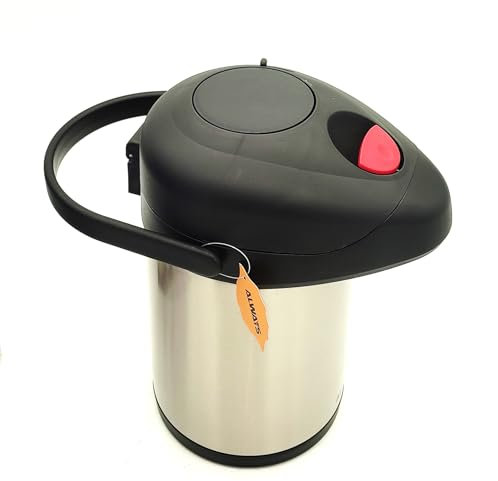 Stainless Steel Vacuum Flask, 3 litres, Double Wall Insulation, for Hot and Cold Beverages-Tea-Coffee-Soup-Airpot (5 litres)