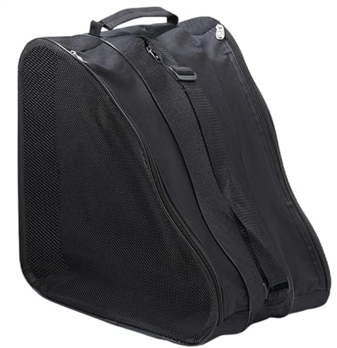 Yaztauho Ice Skate Storage Bag, Roller Skate Bags, Inline Skates Carry Bag, Roller Skate Carry Bag with 3 Compartments, Ice Skate Bag, Roller Skate Storage Bags for Kids, Adults, Black