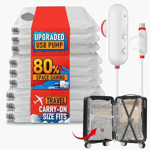 Vakuumbeutel für Kleidung, 12 Stück (4x 40x40, 4x 40x50,4x 40x60 cm),Vakuumbeutel für Kleidung mit Elektrischer Pumpe,USB- Pumpe für Reisen, Bettwäsche, Umzug, Tägliche Aufbewahrung