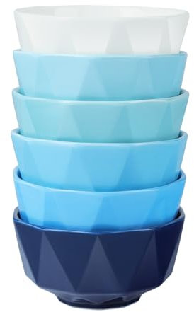 fanquare Set di 6 ciotole da dessert da 340 ml, ciotole per gelato da 4,5 pollici, piccole ciotole sicure per microonde e lavastoviglie, per spuntini in cucina, colori assortiti