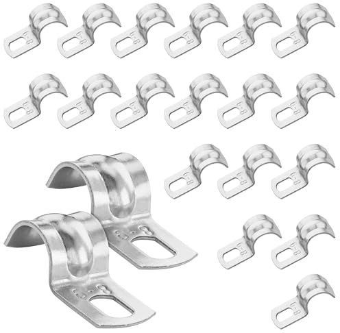 Poppstar 20x Grapa puente sencilla de acero inoxidable, ancho de banda 12 mm, para tubos de diámetro 8mm