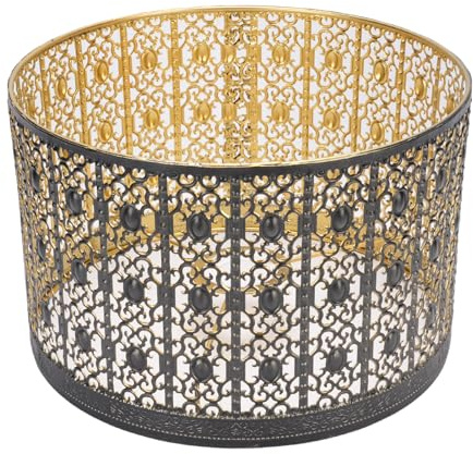 NOENNULL Metal Lamp Shade High Light Transmittance Modern Decorative Hollow Drum Lampshade for E14 E27 Bulbs for Table, Floor, Pendant Lights