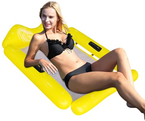 Bsbkoj Hängematte Wasser,Aufblasbare Pool Hängematte Schwimminsel - Zum Sonnenbaden Und Entspannen Für Gewässer Garten Familie Reisen Party Urlaub