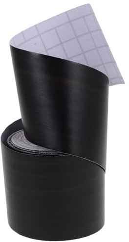 STOBOK 5m Self-Adhesive Flexible Skirting Board Trim Corner Sticker for Indoor Outdoor Use PVC Wall Covering for Smooth Surfaces Black Wood Grain Design