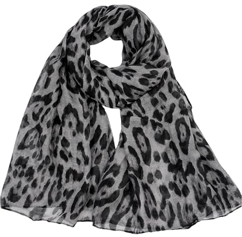 GWAWG Bufanda Leopardo Mujer, Bufanda Rectangular Ligera con Tacto de Seda y Gasa, Accesorio de Moda Suave al Tacto