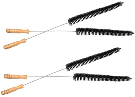INOOMP 4Pcs Long Handle Cleaning Brush for Washing Machines and Dryer Vents Flexible Soft Bristle Brushes for Refrigerator Coils and Hard to Reach Areas and Easy to Use Cleaning Tool Kit