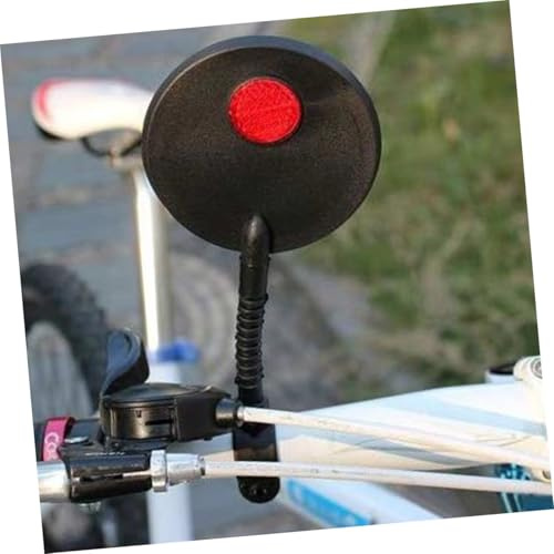 Flexibler Fahrrad Rückspiegel für Lenker, Schwarz, Abs Glas | 1 Stück, Vollständig Verstellbar, mit Roter Reflektorplatte, für Rennrad und Bike