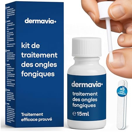 DERMAVIA+ Traitement contre les mycoses des ongles – 15 ML – Convient aux diabétiques – Traitement cliniquement prouvé – Facile à utiliser et résultats rapides