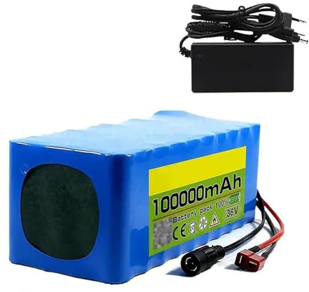 Batterie Lithium-ION 36 V 100 Ah pour Vélo Électrique, Étanche, avec Chargeur, pour Kart, Vélos Électriques Et Scooters XT60+DC
