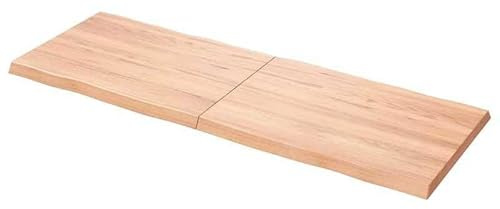 Eleganz Tavolo in legno di quercia massiccio, 140 x 50 cm, con bordo dell'albero, naturale e laccato, per cucina, soggiorno o ufficio, durevole ed elegante
