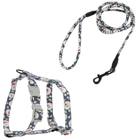YARNOW Pettorina Giuinzaglio Animali Domestici per Anti-trazione in Materiale Resistente, Taglia M, Colore Blu Scuro, Set Completo per Passeggiate Sicure di Cani e Cuccioli